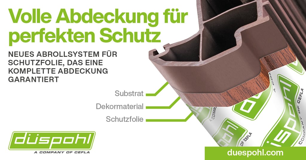 perfekt mit Schutzfolie überzogenes kaschiertes Profil